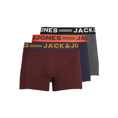 Afbeelding van Jack &amp; Jones Sense Trunks Boxershorts voor heren, 3 stuks, Bourgondië