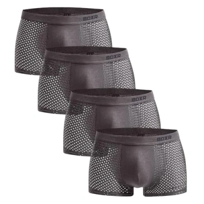 Afbeelding van BOXR Underwear Boxershorts van bamboe, set 4 stuks, zacht als zijde, ademend en milieuvriendelijk. Comfortabel milieuvriendelijk (S 3XL), grijs.