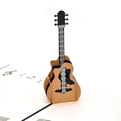 Afbeelding van Medigy Blanco pop up 3D wenskaart voor de meeste gelegenheden (gitaar) Zwart