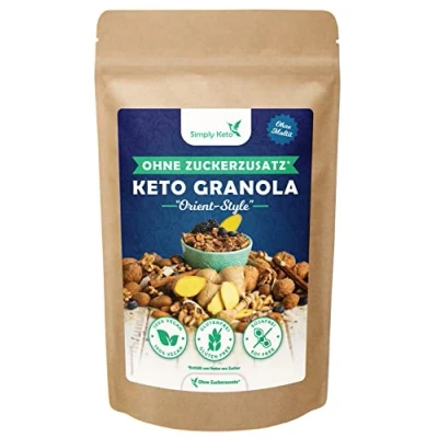 Afbeelding van Simply keto Knapperige muesli oosterse zon, koolhydraatarme en suikervrije muesli, heerlijke voor een perfect ontbijt, veganistisch, soja , lactose glutenvrij, 250 g