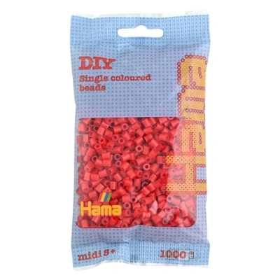 Afbeelding van Hama 207 05 creatieve hobby&#039;s, kralen en sieraden, zakjes met 1000 parels, rood