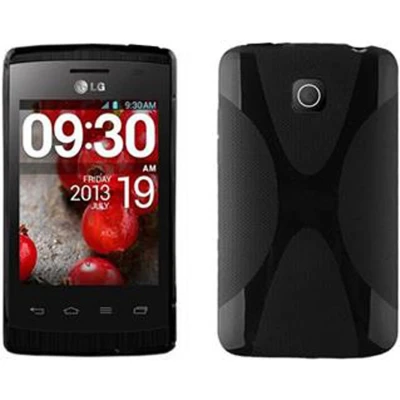 Afbeelding van Cadorabo Hoesje geschikt voor LG L1 II in ZWARTE OXIDE Beschermhoes gemaakt van flexibel TPU silicone Case Cover