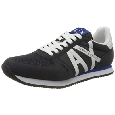 Afbeelding van Armani Exchange heren Retro sneaker met mesh details in de kleur Antraciet, maat: 41.5