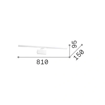 Afbeelding van Ideal Lux LED wandlamp Alma chroomkleurig metaal breedte 81 cm