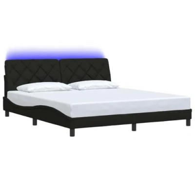 Afbeelding van vidaXL Bedframe met LED verlichting stof zwart 180x200 cm
