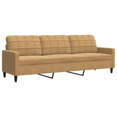 Image de vidaXL Canapé à 3 places Marron 210 cm Velours4007651