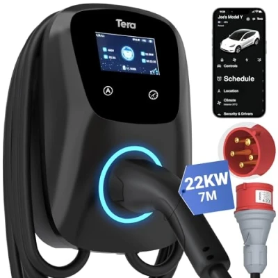 Afbeelding van Tera Oplaadstation voor elektrische voertuigen thuis, CE gecertificeerd, 6 m, oplaadkabel van zuiver koper tot 16 A, 480 V, eenvoudige installatie, geschikt gebruik buitenshuis, model Z2.