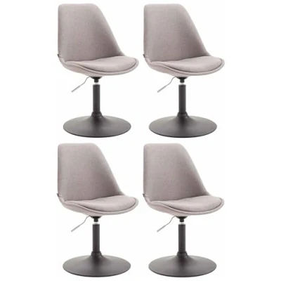 Afbeelding van CLP Maverick Set van 4 Eetkamerstoelen Stof grijs zwart