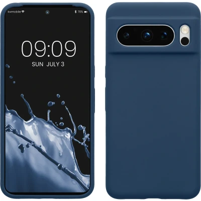 Afbeelding van kwmobile telefoonhoesje geschikt voor Google Pixel 8 Pro Hoesje met siliconen coating Smartphone case in donkerblauw
