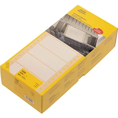Afbeelding van Etiket Avery Zweckform 5101 88.9x23mm 1 baans wit 6000stuks