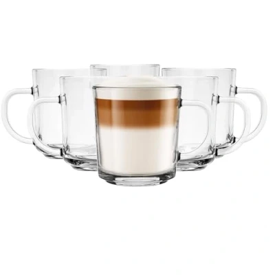 Afbeelding van Glasmark Krosno Latte Macchiato Set van 6 cappuccino theeglazen met handvat, dessertglazen, koffieglazen, glühwewijnglazen, glühweinglazen, 250 ml