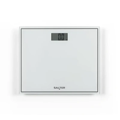 Afbeelding van Salter® 9207 WH3R Elektronische personenweegschaal, compact, gemakkelijk af te lezen display, automatische activering, personenweegschaal met platte vorm van glas, maximale capaciteit 150 kg, wit