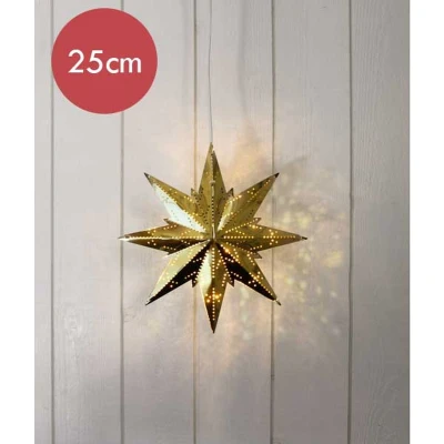 Afbeelding van Bronzen kerstster met E14 fitting 25 cm