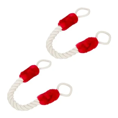 Afbeelding van Relaxdays deurstopper touw deurklink set van 2 vingerbescherming kind 60 cm lang