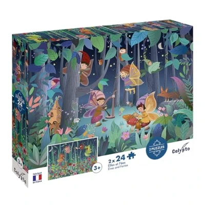 Afbeelding van Calypto Elfen en feeën 2x24 stukjes legpuzzel (24 onderdelen)