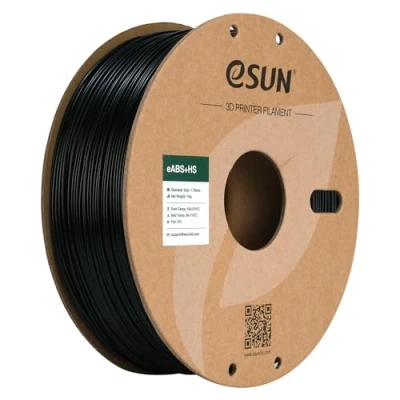 Afbeelding van eSUN eABS+ filament 1,75 mm, eABS+HS ABS Plus 3D printerfilament, hoge snelheid, maatnauwkeurigheid +/ 0,05 spoel van 1 kg (2,2 lbs) voor snel printen, zwart