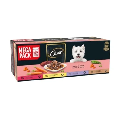 Afbeelding van 40x100g Maaltijdzakjes in Saus Cesar Hondenvoer