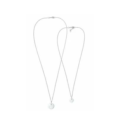 Afbeelding van Elli Plate Heart Ketting, Dames, Maat: 45, Silber