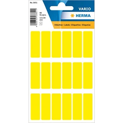 Afbeelding van Huismerk Herma 3651 Universele Etiket 12xX34mm Geel 10 pakjes met 7 velletjes stickers