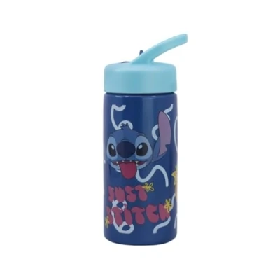Afbeelding van My sweety pop Drinkfles Kunststof Voor kinderen Kleuterschool School Vakantie Maaltijden 18 cm meisjes 410 ml Hydratatie Cadeau idee Stitch Blauw Meisje BPA vrij