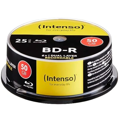 Afbeelding van Intenso 5001124 Blu ray BD R DL disc 50 GB 25 stuk(s) Spindel