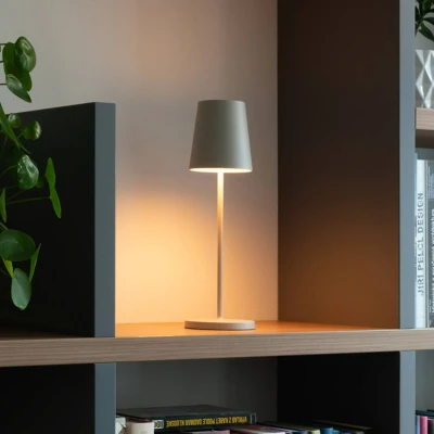 Afbeelding van SLV LED oplaadbare lamp Vinolina Two, wit, aluminium, Ø 11 cm, IP65