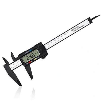 Afbeelding van Vinabo digitale schuifmaat, Klassieke schuifmaat 150 mm / 6 inch met groot LCD display voor het extern en intern meten van diepte passen, Elektronisch meetgereedschap