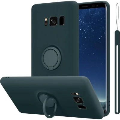 Afbeelding van Cadorabo Hoesje geschikt voor Samsung Galaxy S8 in LIQUID GROEN Beschermhoes van flexibel TPU silicone Case Cover met ring