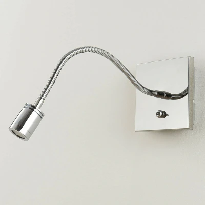 Afbeelding van Lindby LED wandlamp 1licht metaal, acryl H: 11 cm chroom, helder Inclusief lichtbron