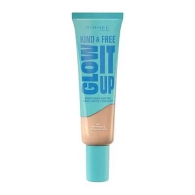 Afbeelding van Rimmel London Kind &amp; Free GLOW IT UP Fond de teint hydratant, 001, Fair Porcelain, Apaise la peau sensible, Coloré sain et lumineux, Hydrate toute journée, 30 ml