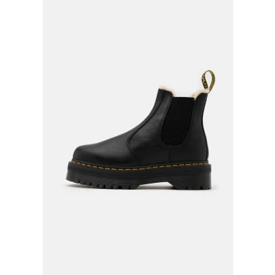 Afbeelding van Dr. Martens 2976 QUAD Enkellaarsjes met plateauzool, Maat: 37, Black/natural Leer