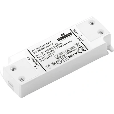 Afbeelding van Dehner Elektronik SE 15 24VF (24VDC) LED transformator, driver Constante spanning W 0.625 A 24 V/DC Geschikt voor meubels, Overbelastingsbescherming,