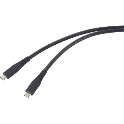 Afbeelding van Renkforce USB C kabel 4.0 1.00 m Zwart TPE mantel RF 6662040