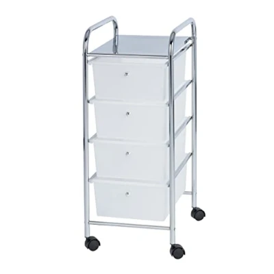 Afbeelding van Wenko Badkamertrolley Messina 39 X 80,5 Cm Staal Wit