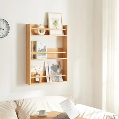 Afbeelding van Wandrek Hareid met 3 planken 80x60x12 cm bamboe