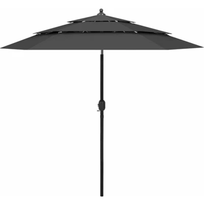 Afbeelding van Parasol 3 laags met aluminium paal 2,5 m antracietkleurig