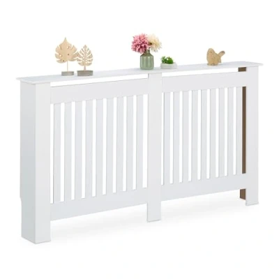 Afbeelding van radiatorombouw landelijk 83x152x19 cm met plank wit
