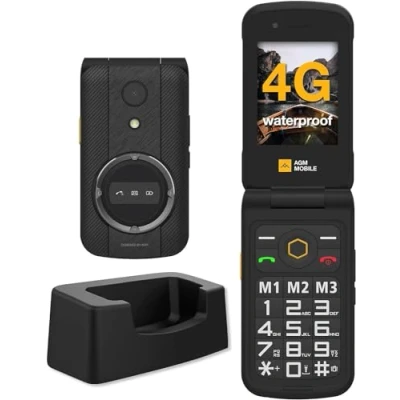 Afbeelding van AGM Mobile M8 Flip Clamshell telefoon Zwart