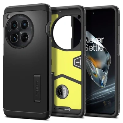 Afbeelding van Spigen Tough Armor Hoesje voor de OnePlus 12 Back Cover met Kickstand Zwart