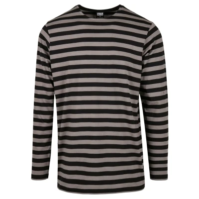 Afbeelding van Urban Classics Stripe LS Longsleeve, Heren, Maat: Medium, Asphalt/black