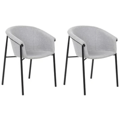 Afbeelding van AMES Eetkamerstoel set van 2 Grijs Polyester