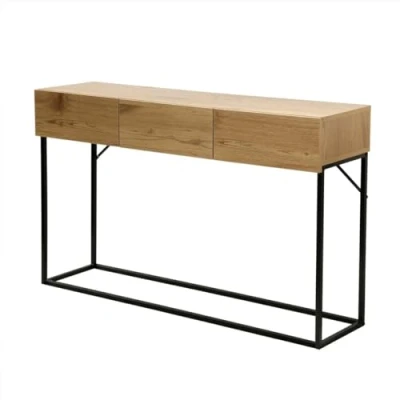 Afbeelding van CALICOSY Wandtafel met 3 lades Eiklook L120cm