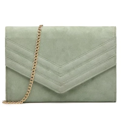 Afbeelding van Miss Lulu Damestas, schoudertas, klassiek, suède, elegante tas, groen, Taglia unica, Groen