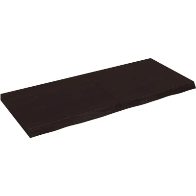 Afbeelding van vidaXL Wastafelblad 140x60x(2 6) cm behandeld massief hout donkerbruin