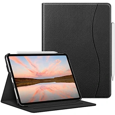 Afbeelding van FINTIE Hoes compatibel met iPad Pro 11 inch (2022/2021/2020/2018, 4e/3e/2e/1e generatie) foliohoes meerdere hoeken potloodhouder en zak, automatische slaap/wake, zwart