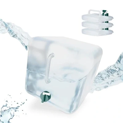 Afbeelding van Relaxdays opvouwbare jerrycan set van 4 watercontainer met kraan kunststof waterzak 20 Liter