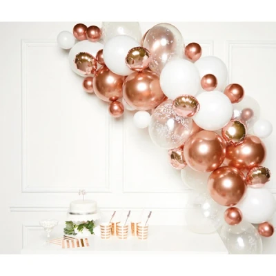 Image de Arche de ballons en or rose 66