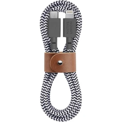 Afbeelding van Native Union Kevlar BELT USB C naar Lightning kabel 1.2m zebra KV CL ZEB 2
