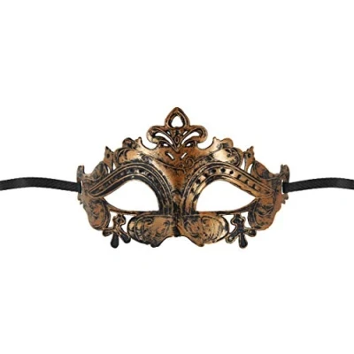 Afbeelding van Maskarade Hamlet Venitiaans Masker Koper Satijnen Lint One Size