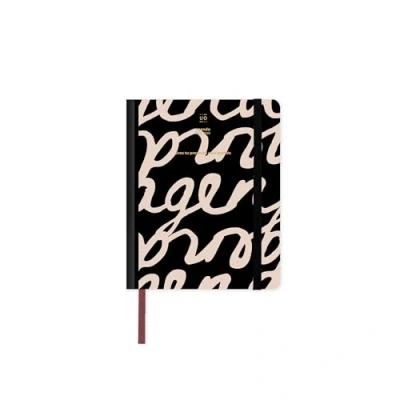 Afbeelding van UO Black Schoolagenda voor mini weekoverzicht begint in september 2025 en eindigt augustus 2026, hardcover, super comfortabele 180 graden opening, zwart, klein formaat